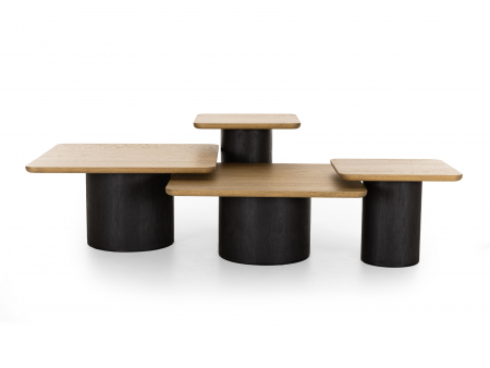 Masuta cafea Veneto 50x50x55cm, lemn masiv de stejar si microciment, multiple finisaje disponibile, stil contemporan [7]
