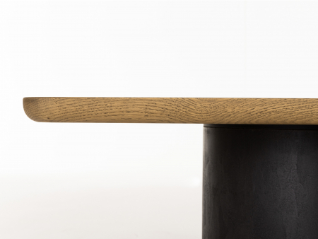 Masuta cafea Veneto 80x80x35cm, lemn masiv de stejar si microciment, multiple finisaje disponibile, stil contemporan [3]
