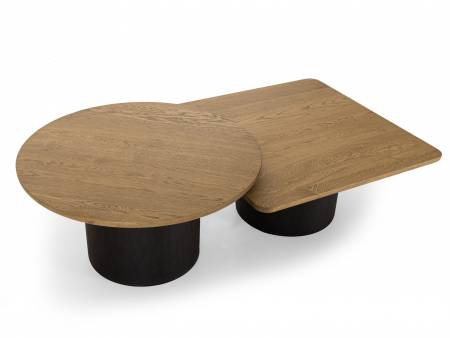 Masuta cafea Veneto 80x80x35cm, lemn masiv de stejar si microciment, multiple finisaje disponibile, stil contemporan [8]