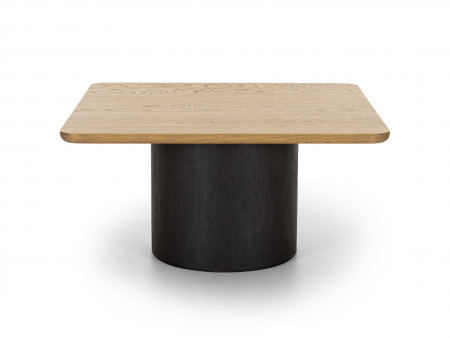 Masuta cafea Veneto 80x80x41cm, lemn masiv de stejar si microciment, multiple finisaje disponibile, stil contemporan [2]