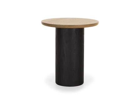 Masuta cafea rotunda Veneto D50x55cm, lemn masiv de stejar si microciment, multiple finisaje disponibile, stil contemporan [2]
