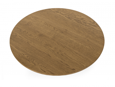Masuta cafea rotunda Veneto D80x41cm, lemn masiv de stejar si microciment, multiple finisaje disponibile, stil contemporan [5]
