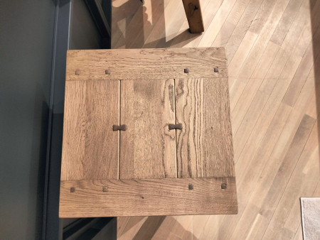 Masuta lampa 1 sertar 40cm Hunters, lemn masiv stejar, finisaj Castle Oak, stil rustic [13]