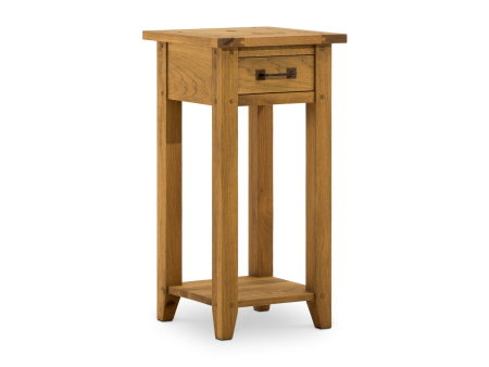 Masuta lampa 1 sertar 40cm Hunters, lemn masiv stejar, finisaj Castle Oak, stil rustic [11]