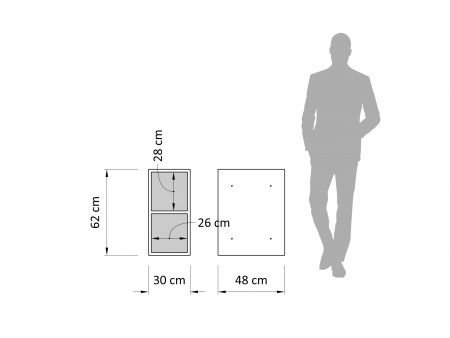 Nisa tip A 30cm pentru bufete si comode Atlas, finisaj contrastant sau armonizat [2]