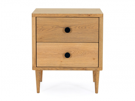 Noptiera 2 sertare Perry 50cm pe picioare, lemn de stejar, feronerie cu amortizare, multiple finisaje disponibile, stil contemporan [6]
