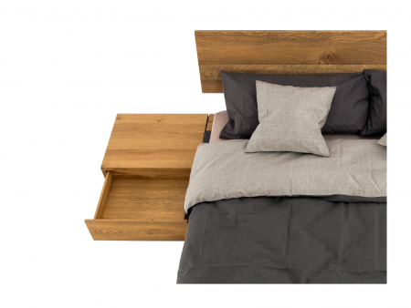 Set de 2 noptiere Lausanne cu cate 1 sertar, lemn de stejar, feronerie cu amortizare, multiple finisaje disponibile, stil contemporan [7]
