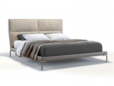 Pat tapitat minimalist Laval, tablie inalta capitonata, somiera metalica, picioare inox 18cm, laterale dehusabile, stil contemporan, personalizabil [8]