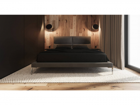 Pat tapitat minimalist Laval, tablie inalta capitonata, somiera metalica, picioare inox 18cm, laterale dehusabile, stil contemporan, personalizabil [16]