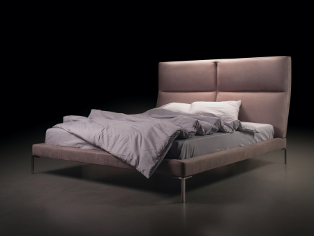Pat tapitat minimalist Laval, tablie inalta capitonata, somiera metalica, picioare inox 18cm, laterale dehusabile, stil contemporan, personalizabil [13]
