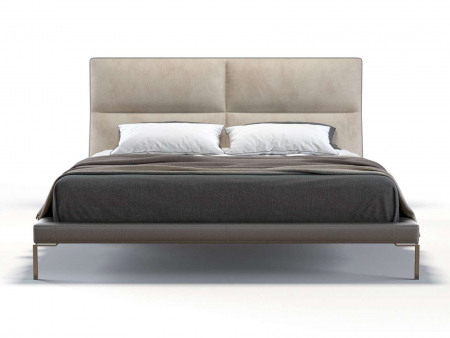 Pat tapitat minimalist Laval, tablie inalta capitonata, somiera metalica, picioare inox 18cm, laterale dehusabile, stil contemporan, personalizabil [9]