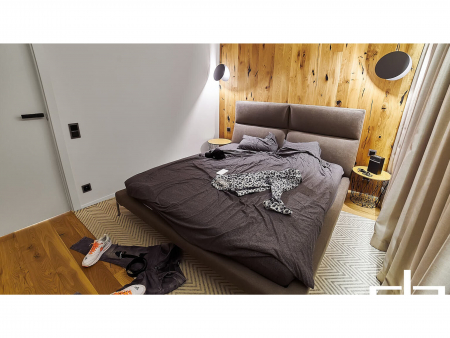 Pat tapitat minimalist Laval, tablie inalta capitonata, somiera metalica, picioare inox 18cm, laterale dehusabile, stil contemporan, personalizabil [19]