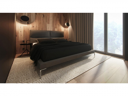 Pat tapitat minimalist Laval, tablie inalta capitonata, somiera metalica, picioare inox 18cm, laterale dehusabile, stil contemporan, personalizabil [17]