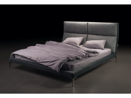 Pat tapitat minimalist Laval, tablie inalta capitonata, somiera metalica, picioare inox 18cm, laterale dehusabile, stil contemporan, personalizabil [23]