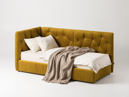 Summer Mood - Pat pentru copii tapitat Astro Uno B, cu laterala de protectie, spatiu de depozitare, picioare lemn 4cm, stil contemporan, personalizabil