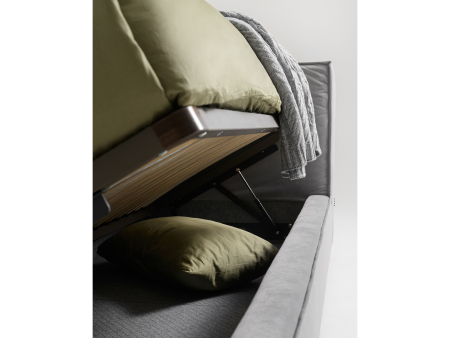 Pat pentru copii tapitat Flexy, cu laterala de protectie, spatiu de depozitare, picioare lemn 4cm, stil contemporan, personalizabil [6]