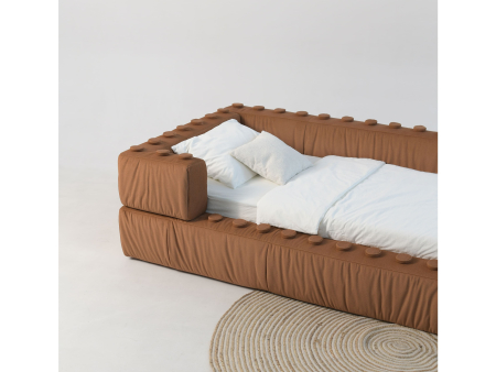 Pat pentru copii tapitat Lego, cu laterala de protectie, lada depozitare, somiera metalica, picioare plastic 3cm, stil contemporan, personalizabil [5]