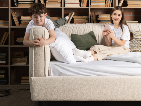 Pat pentru copii tapitat Parma, lada depozitare, picioare metalice 10cm, stil contemporan, personalizabil [7]