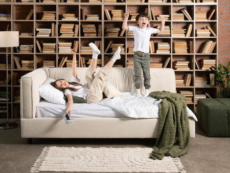 Pat pentru copii tapitat Parma, lada depozitare, picioare metalice 10cm, stil contemporan, personalizabil [5]