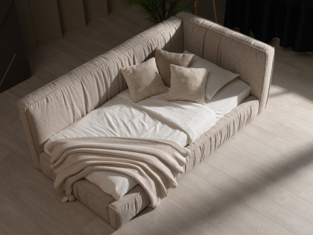 Pat pentru copii tapitat Terni, cu inaltime mica, lada depozitare, somiera metalica, picioare plastic 3cm, stil contemporan, personalizabil [6]