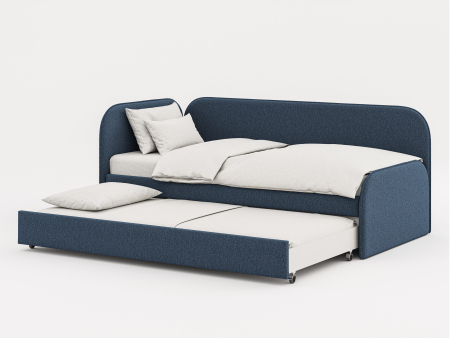 Pat pentru copii tapitat Todi 2, cu laterala de protectie, sertar pentru depozitare, picioare plastic 2cm, stil contemporan, personalizabil [1]