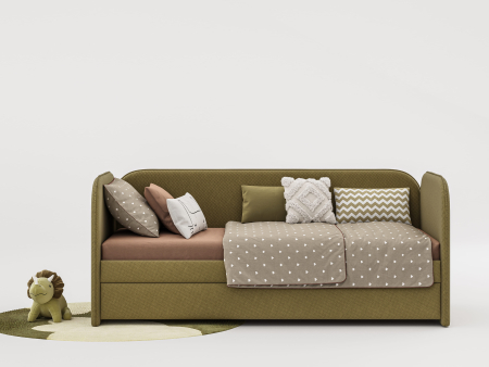 Pat Copii - Pat pentru copii tapitat Todi A, sertar pentru depozitare, picioare plastic 3cm, stil contemporan, personalizabil