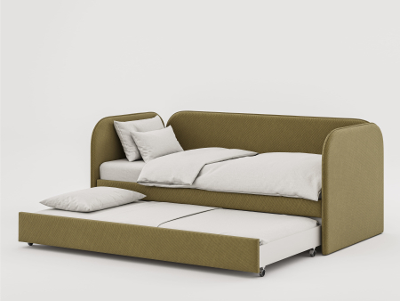 Pat pentru copii tapitat Todi A, sertar pentru depozitare, picioare plastic 3cm, stil contemporan, personalizabil [3]