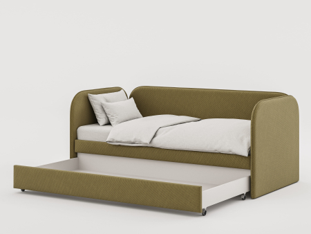 Pat pentru copii tapitat Todi A, sertar pentru depozitare, picioare plastic 3cm, stil contemporan, personalizabil [4]