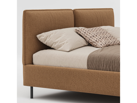 Pat tapitat Alba 1 cu tablie inalta, lada depozitare, somiera metalica, picioare metalice 10cm, laterale dehusabile, stil modern, personalizabil [5]