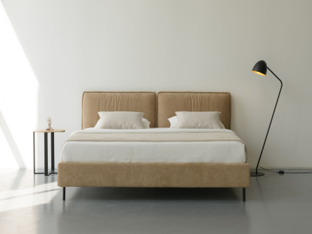 Pat tapitat Alba 1 cu tablie inalta, lada depozitare, somiera metalica, picioare metalice 10cm, laterale dehusabile, stil modern, personalizabil [7]