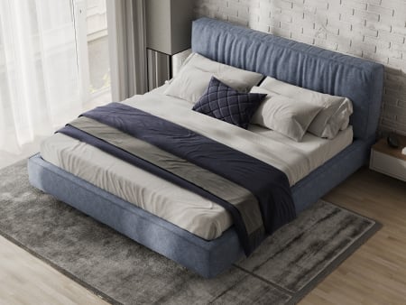 Pat tapitat Bern 1 cu tablie inalta, lada depozitare, somiera metalica, picioare metalice 11cm, laterale dehusabile, stil modern, personalizabil [11]