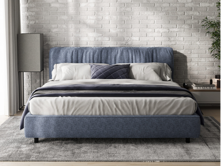 Pat tapitat Bern 1 cu tablie inalta, lada depozitare, somiera metalica, picioare metalice 11cm, laterale dehusabile, stil modern, personalizabil [1]