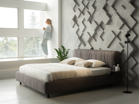 Pat tapitat Bern 1 cu tablie inalta, lada depozitare, somiera metalica, picioare metalice 11cm, laterale dehusabile, stil modern, personalizabil [1]