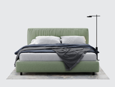 Pat tapitat Bern 1 cu tablie inalta, lada depozitare, somiera metalica, picioare metalice 11cm, laterale dehusabile, stil modern, personalizabil [5]