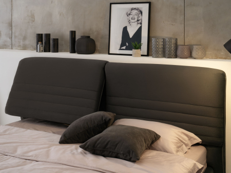 Pat tapitat Catania 1 cu tablie inalta ajustabila, lada depozitare, somiera metalica, picioare metalice 15cm, laterale dehusabile, stil modern, personalizabil [9]