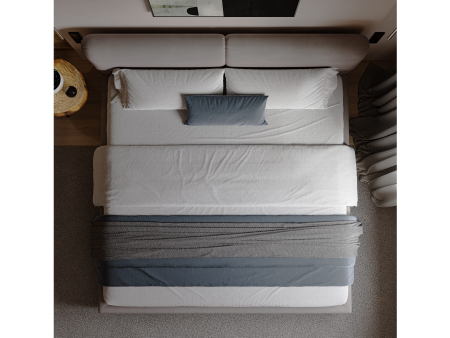 Pat tapitat Catania 2 cu tablie inalta ajustabila, lada depozitare, somiera metalica, picioare plastic 3cm, laterale dehusabile, stil modern, personalizabil [8]