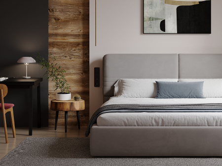 Pat tapitat Catania 2 cu tablie inalta ajustabila, lada depozitare, somiera metalica, picioare plastic 3cm, laterale dehusabile, stil modern, personalizabil [9]