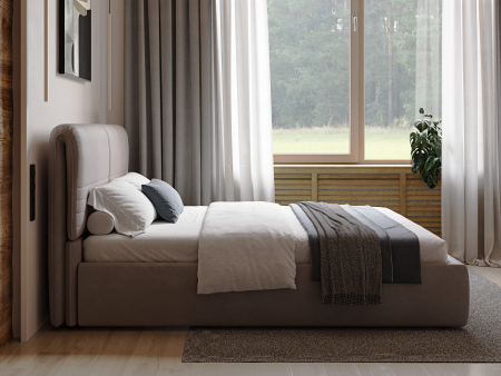 Pat tapitat Catania 2 cu tablie inalta ajustabila, lada depozitare, somiera metalica, picioare plastic 3cm, laterale dehusabile, stil modern, personalizabil [2]