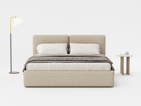 Pat tapitat Elim 2 cu tablie inalta capitonata, lada depozitare, somiera metalica, picioare plastic 3cm, laterale dehusabile, stil modern, personalizabil [3]