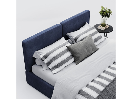 Pat tapitat Elim 2 cu tablie inalta capitonata, lada depozitare, somiera metalica, picioare plastic 3cm, laterale dehusabile, stil modern, personalizabil [18]