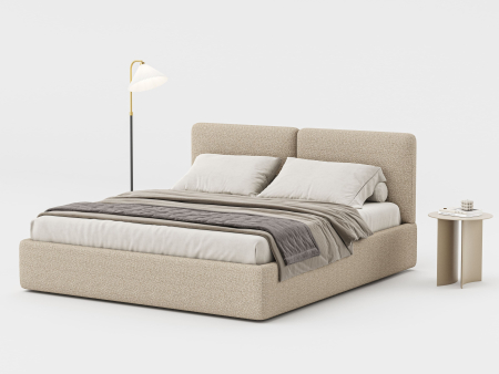 Pat Tapitat - Pat tapitat Elim 2 cu tablie inalta capitonata, lada depozitare, somiera metalica, picioare plastic 3cm, laterale dehusabile, stil modern, personalizabil