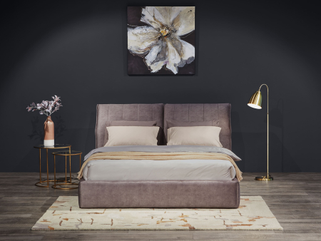 Pat tapitat Ferro cu tablie inalta ajustabila, lada depozitare, somiera metalica, picioare plastic 2cm, stil contemporan, personalizabil [3]