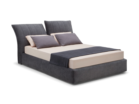 Pat tapitat Ferro cu tablie inalta ajustabila, lada depozitare, somiera metalica, picioare plastic 2cm, stil contemporan, personalizabil [7]