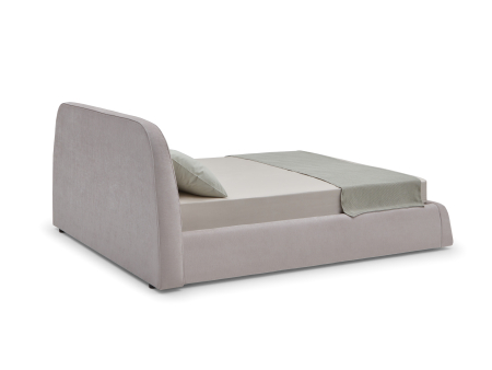 Pat tapitat Hanni cu tablie inalta capitonata, lada depozitare, somiera metalica, picioare plastic 2cm, stil contemporan, personalizabil [6]