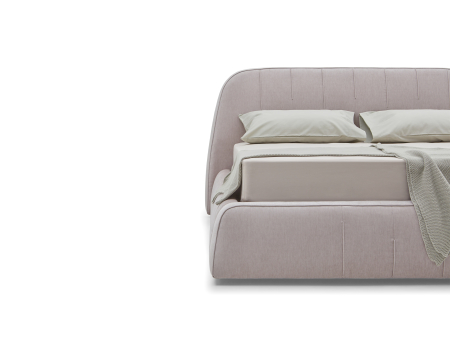 Pat tapitat Hanni cu tablie inalta capitonata, lada depozitare, somiera metalica, picioare plastic 2cm, stil contemporan, personalizabil [10]