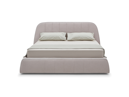 Pat tapitat Hanni cu tablie inalta capitonata, lada depozitare, somiera metalica, picioare plastic 2cm, stil contemporan, personalizabil [7]