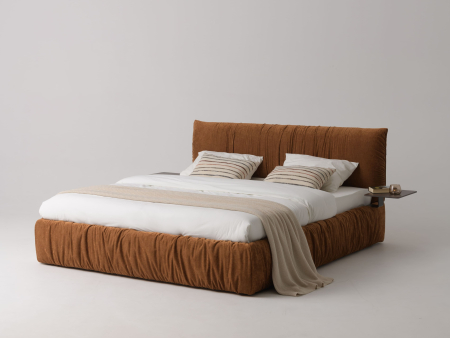 Pat Tapitat - Pat tapitat Kemi cu tablie inalta capitonata, lada depozitare, somiera metalica, picioare plastic 3cm, laterale dehusabile, stil modern, personalizabil