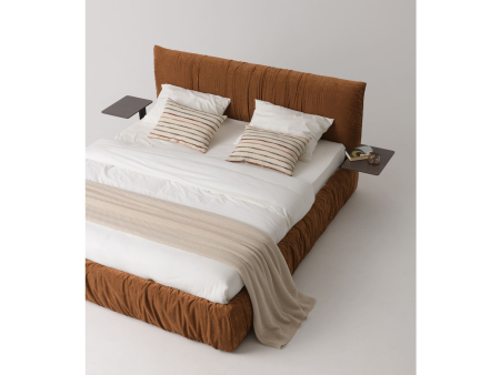 Pat tapitat Kemi cu tablie inalta capitonata, lada depozitare, somiera metalica, picioare plastic 3cm, laterale dehusabile, stil modern, personalizabil [37]