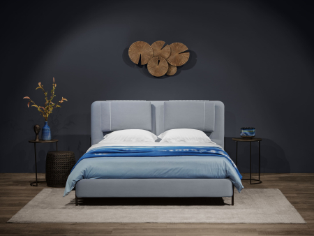 Pat tapitat Larry cu tablie inalta capitonata, somiera metalica, picioare metalice 13cm, laterale dehusabile, stil contemporan, personalizabil [9]