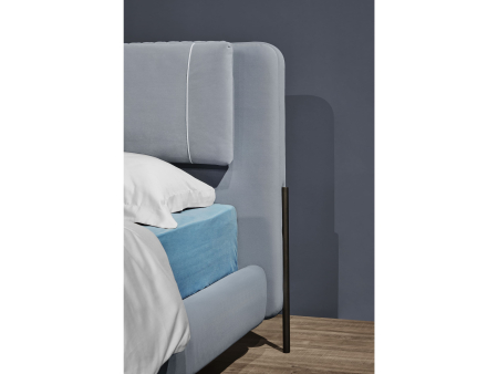 Pat tapitat Larry cu tablie inalta capitonata, somiera metalica, picioare metalice 13cm, laterale dehusabile, stil contemporan, personalizabil [3]